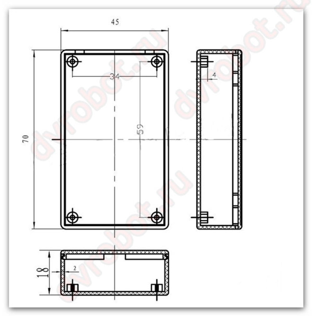 Корпус DIY - 45x70x18