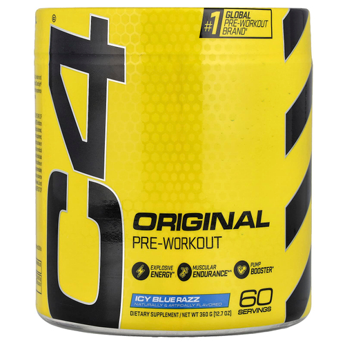 C4 / Cellucor, C4® Original, предтренировочный комплекс, со вкусом голубой малины, 360 г (12,7 унции)
