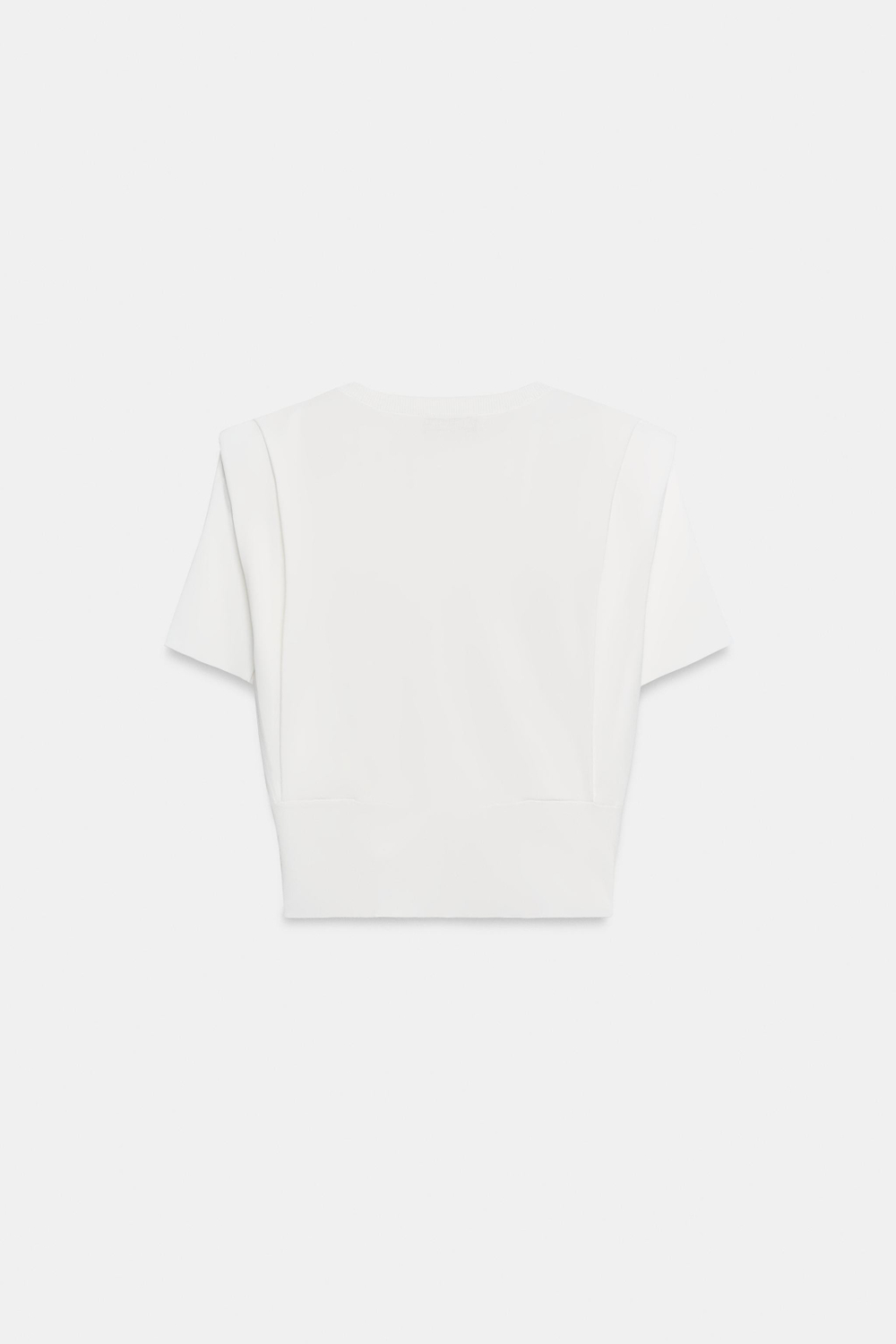 ZARA ТРИКОТАЖНЫЙ ТОП С ПОДПЛЕЧНИКАМИ, БЕЛЫЙ
