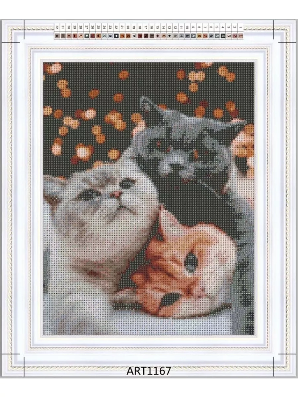 Алмазная мозаика на подрамнике 40х50 "Котики"