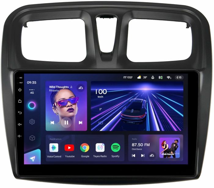 Магнитола для Renault Logan 2, Sandero 2 2014+ (рамка 10) - Teyes CC3L на Android 10, CarPlay, 4G SIM-слот