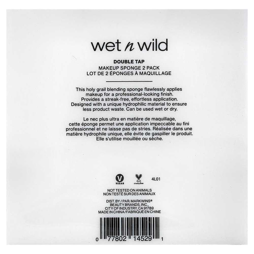 wet n wild, Double Tap, спонж для макияжа, розовый, 2 шт. в упаковке
