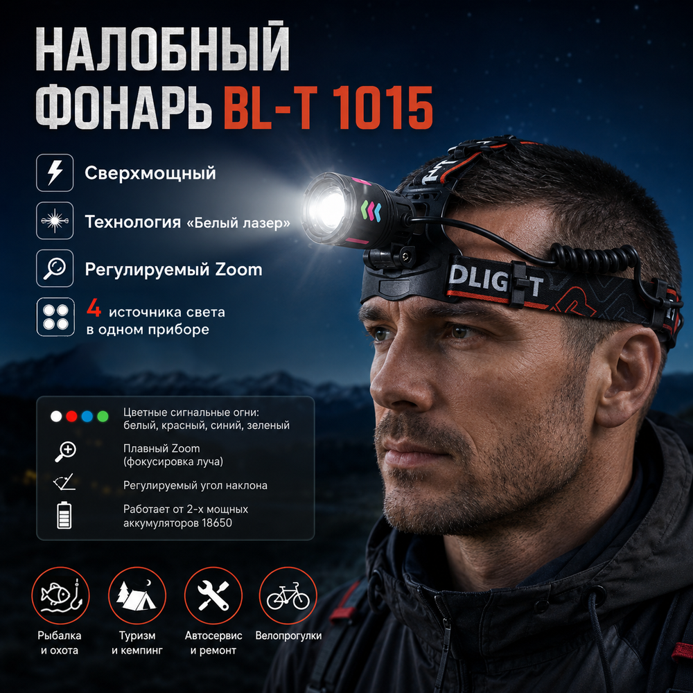 Налобный фонарь BL-T 1015