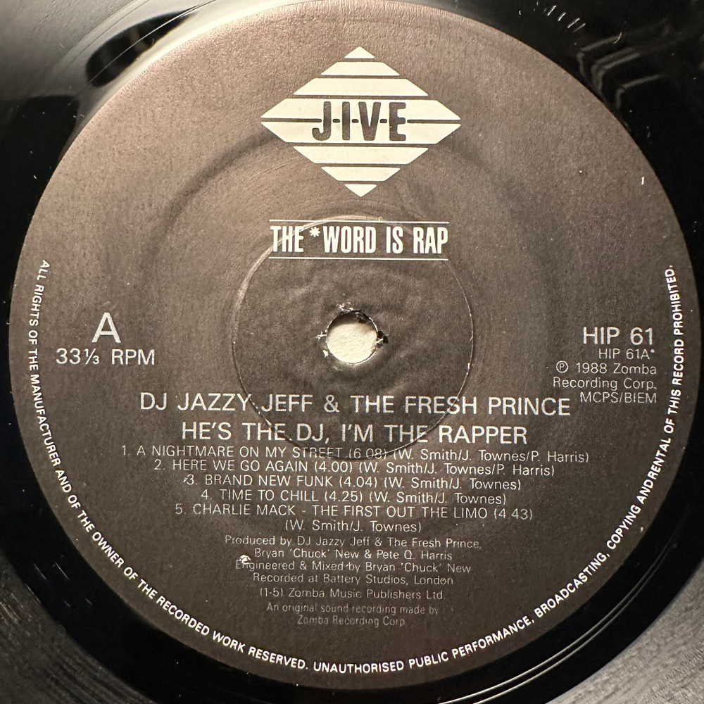 DJ Jazzy Jeff & The Fresh Prince - He's The DJ, I'm The Rapper 2LP (Англия 1988г.)
