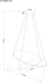 Подвесная люстра Arte Lamp MERIDIANA A2198SP-2CC, 1хLED