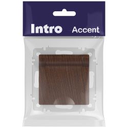 Розетка Intro Accent 6-203-10 с заземлением 2P+E Schuko с крышкой 16А-250В IP20 СУ AL/CU венге | Intro