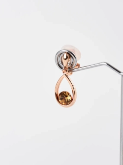 Клипсы-капли Белла с кристаллами Swarovski шампань
