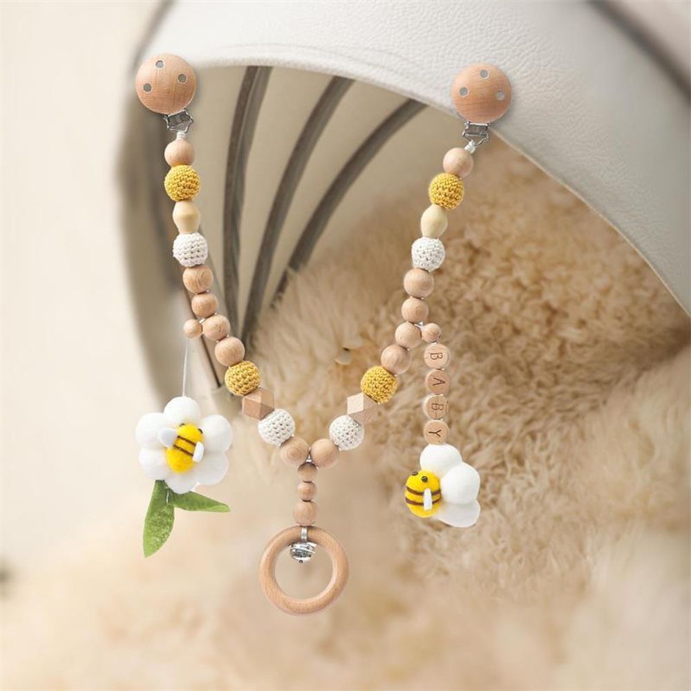 Деревянный мобиль на клипсах "Cute Bees" Деревянный мобиль на клипсах "Cute Bees"