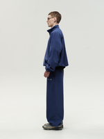 Drawstring Half-Zipped Sweatshirt Navy Smoke