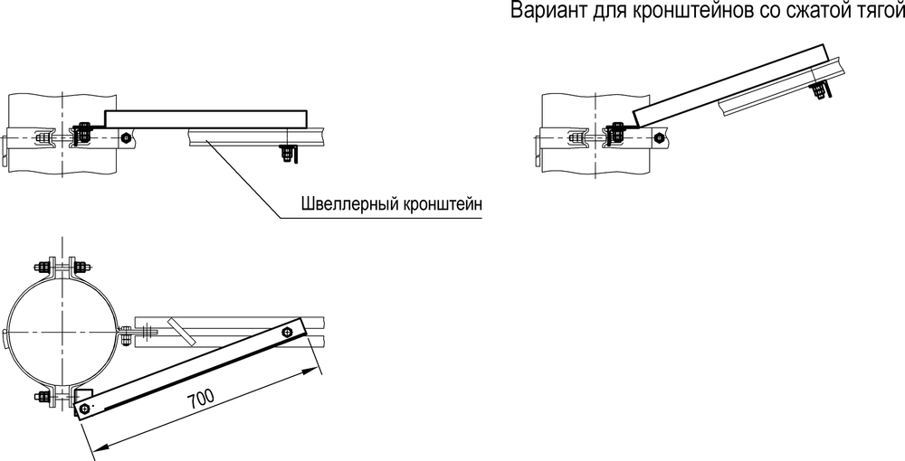 Накладка от разворота для узла крепления в обхват на железобетонной стойке
