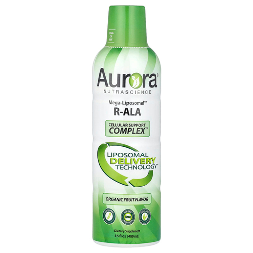 Aurora Nutrascience, Mega-Liposomal™ R-АЛК, со вкусом органических фруктов, 480 мл (16 жидк. унций)