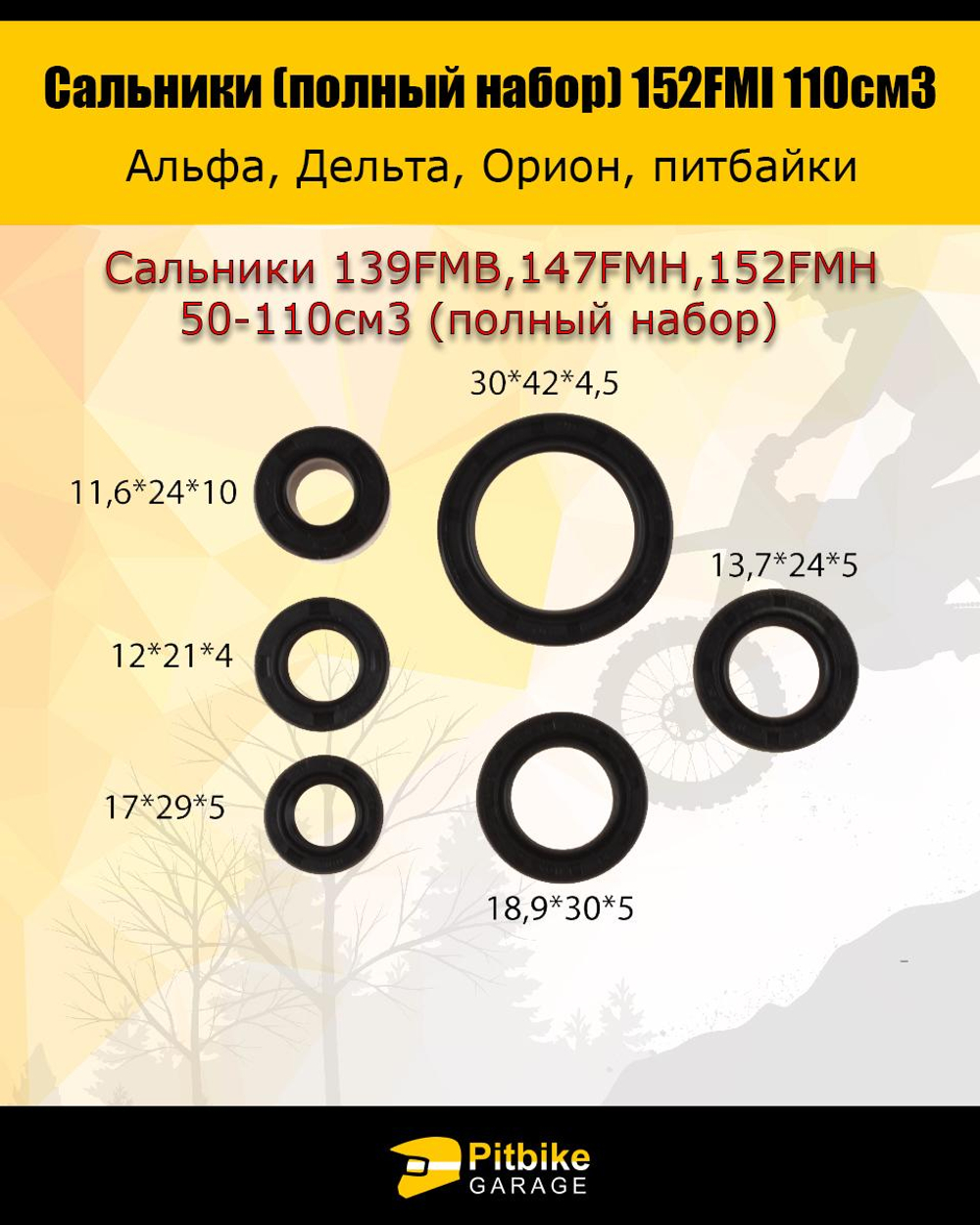 P+- B- Kt Rt Et Набор сальников (полный) для 139FMB,147FMH,152FMH 50-110см3
