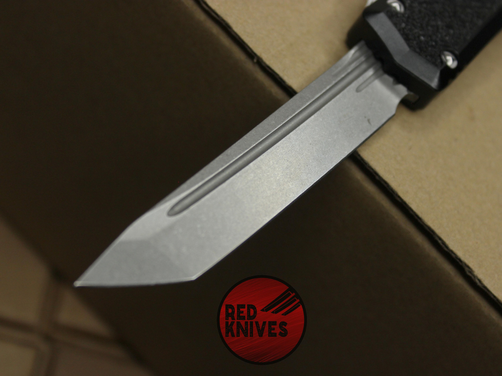 Нож Microtech Makora T/E - черная рукоять , светлый клинок и фурнитура