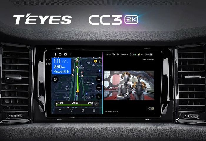 Магнитола для Skoda Kodiaq, Karoq (рамка под 9") - Teyes CC3-2K QLed на Android 10, Быстрая, SIM-слот, CarPlay