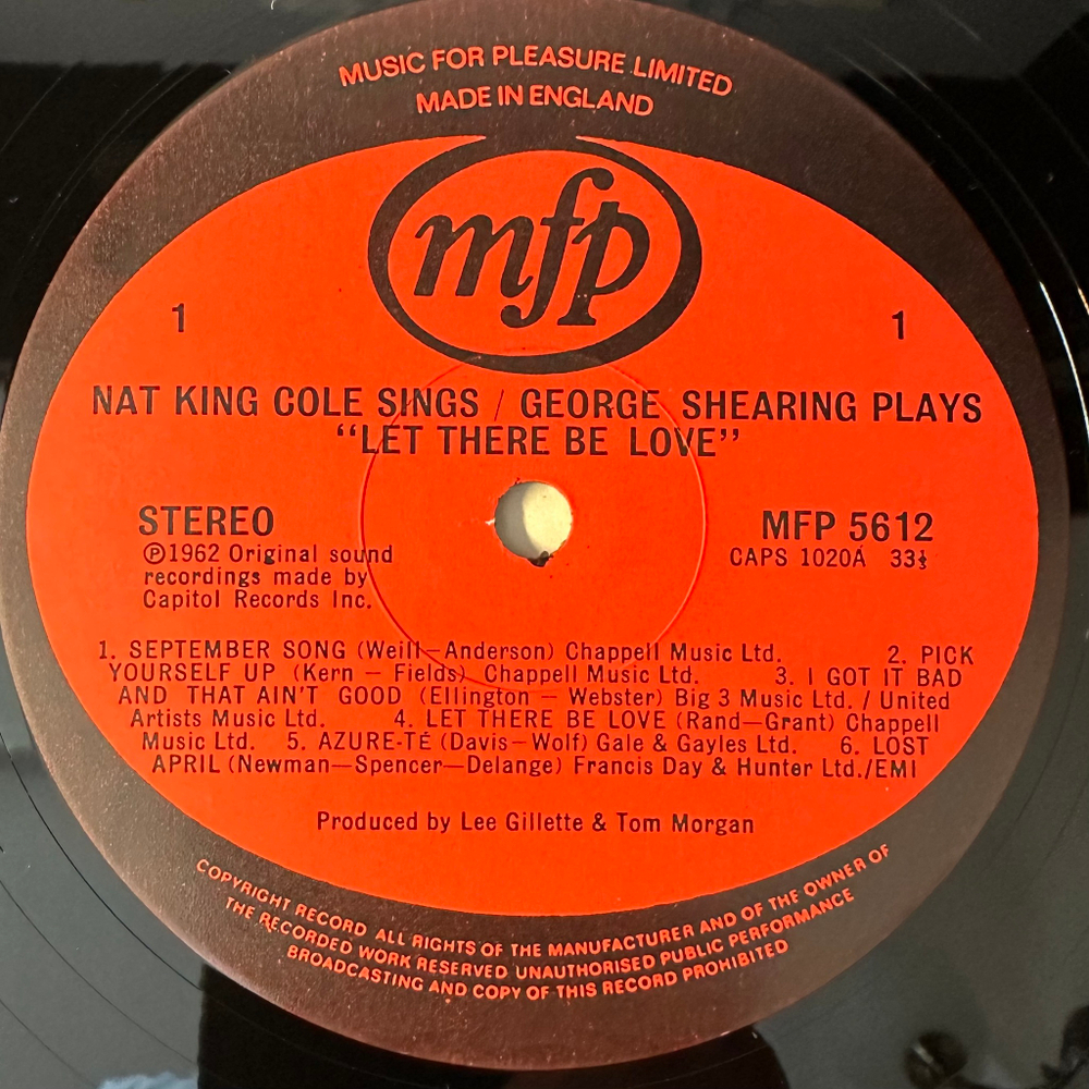 Nat King Cole & George Shearing - Let There Be Love (Англия 1978г.)