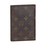 LOUIS VUITTON Coated Canvas Card Holder Passport Holder Men"s Brown