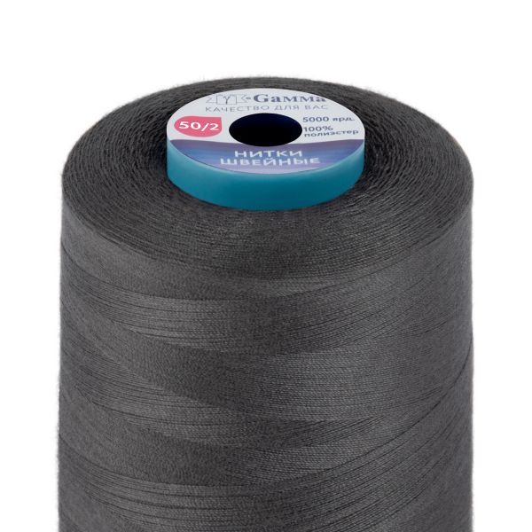 Нитки универсальные Gamma 50/2, 4570 м (5000 ярд) / 1 кат., 374 т.серый