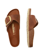 Шлепанцы кожаные madrid big buckle leoi Birkenstock - коричневый(1006525)