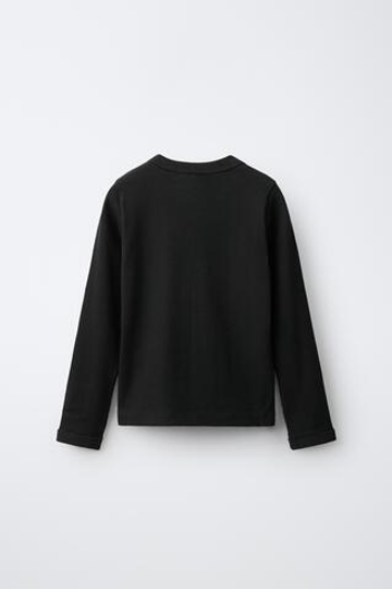 ZARA ФУТБОЛКА В РУБЧИК, ЧЕРНЫЙ