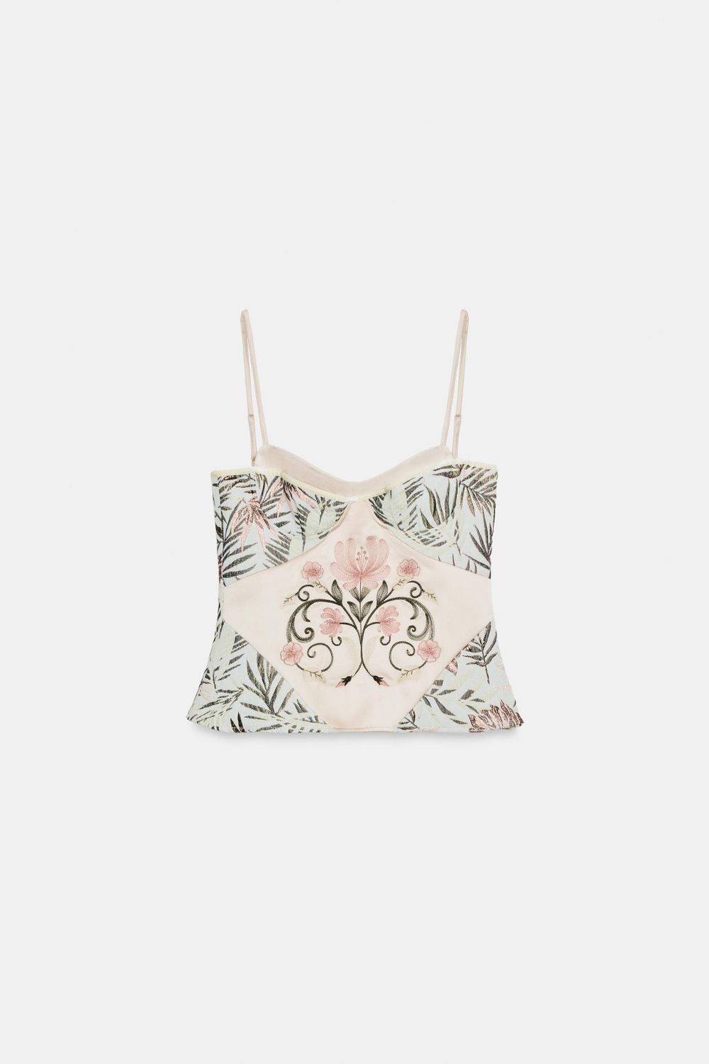 ZARA ЖАККАРДОВЫЙ ТОП-КОРСЕТ, РАЗНОЦВЕТНЫЙ