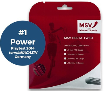 Теннисная струна MSV Hepta Twist, 1,30, 12м (красный)
