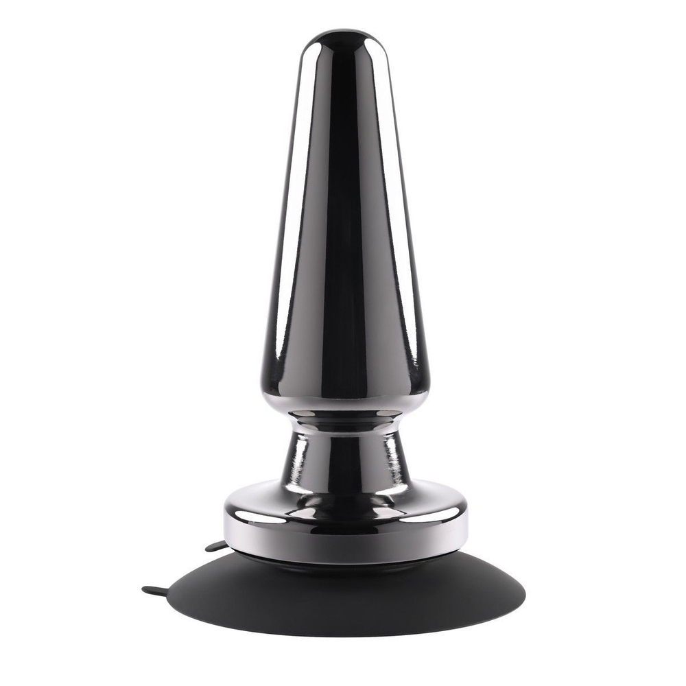 Черная анальная вибропробка Advanced Metal Plug - 13,8 см. (Цвет: черный)