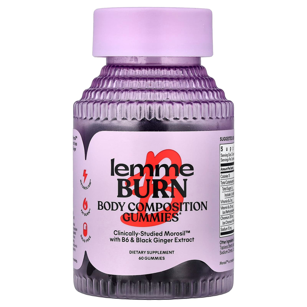 Lemme, Burn Gummies, с ягодным вкусом, 60 жевательных таблеток
