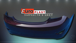 Бампер задний фиолетовый на Hyundai Solaris 2010-2014 седан