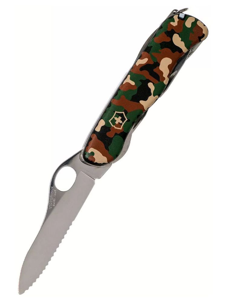 Нож перочинный VICTORINOX Trailmaster One Hand, 111 мм, 12 функций, с фиксатором лезвия, камуфляж