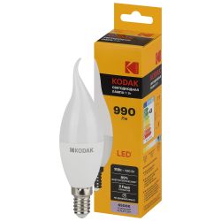 Лампа светодиодная Kodak LED BXS-11W-865-E14 K 11Вт свеча на ветру холодный дневной свет Е14 | Лампы cветодиодные Свеча (B/C)