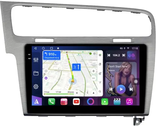 Магнитола для Volkswagen Golf 7 2012-2020 (рамка серебро) - FarCar S500-TS18 монитор 10.36" QLED на Android 14, CarPlay, 4G SIM-слот