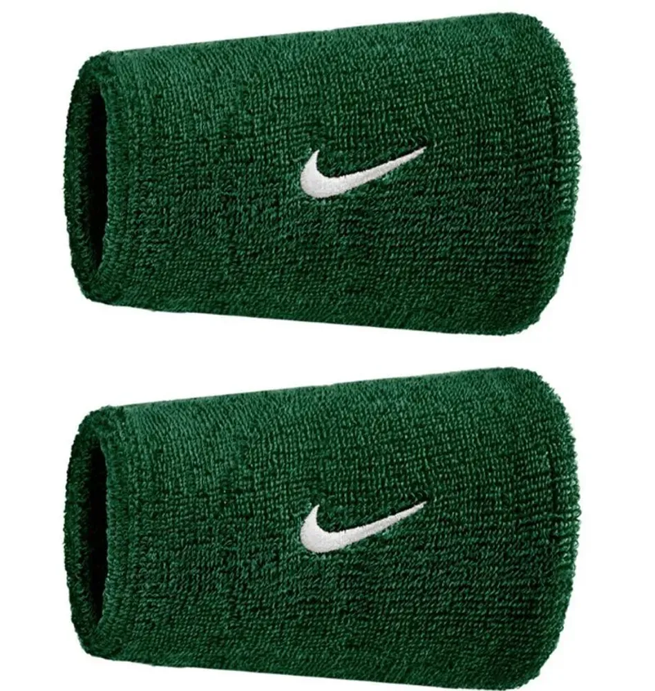 Напульсник теннисный Nike Swoosh Double-Wide 2P - gorge green/white