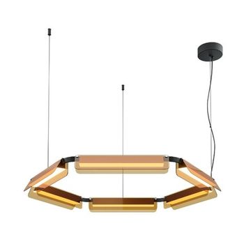 Подвесной светильник 60W 3000К MOD296PL-L60BC3K черный/янтарный Flat Maytoni
