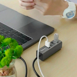 Разветвитель адаптер переходник USB HUB Хаб HOCO HB1 4 порта серый