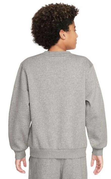 Детская теннисная толстовка Nike Kids Sportswear Club Fleece - dark grey heather/white