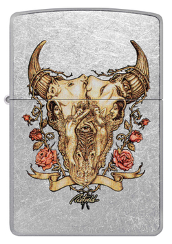 Зажигалка Zippo Rick Rietveld с покрытием Street Chrome, латунь/сталь, серебристая, 38x13x57 мм