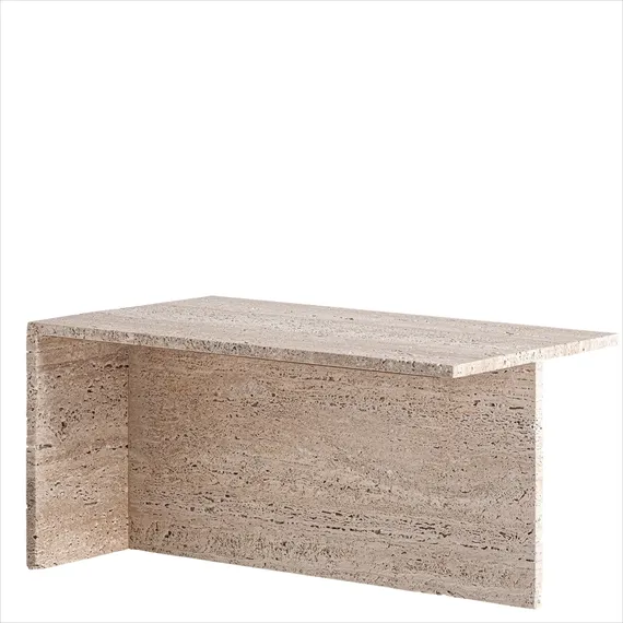 Журнальный столик из травертина Theuville, 80х50x40х