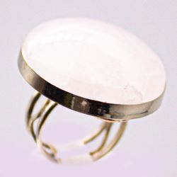 Кольцо — Розовый кварц