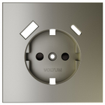 Накладка для розетки с заземлением и со шторками и 2хUSB type A и C Voltum S70 VLS001004