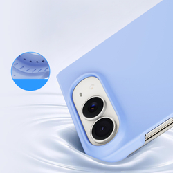 Чехол из шелковистого мягкого силикона синего цвета с MagSafe и подкладкой из микрофибры для iPhone Duo, серия Piel Series Liquid Silicone Magnetic от Dux Ducis
