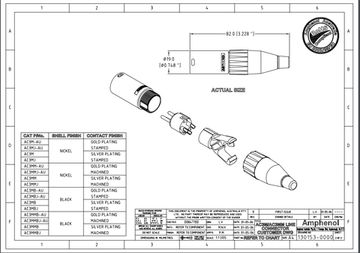 Amphenol AC3MB - Разъем XLR, 3 контакта, штекер, штампованные контакты, цвет - черный