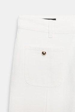 ZARA ДЖИНСЫ-КЮЛОТЫ Z1975 С ВЫСОКОЙ ПОСАДКОЙ, БЕЛЫЙ
