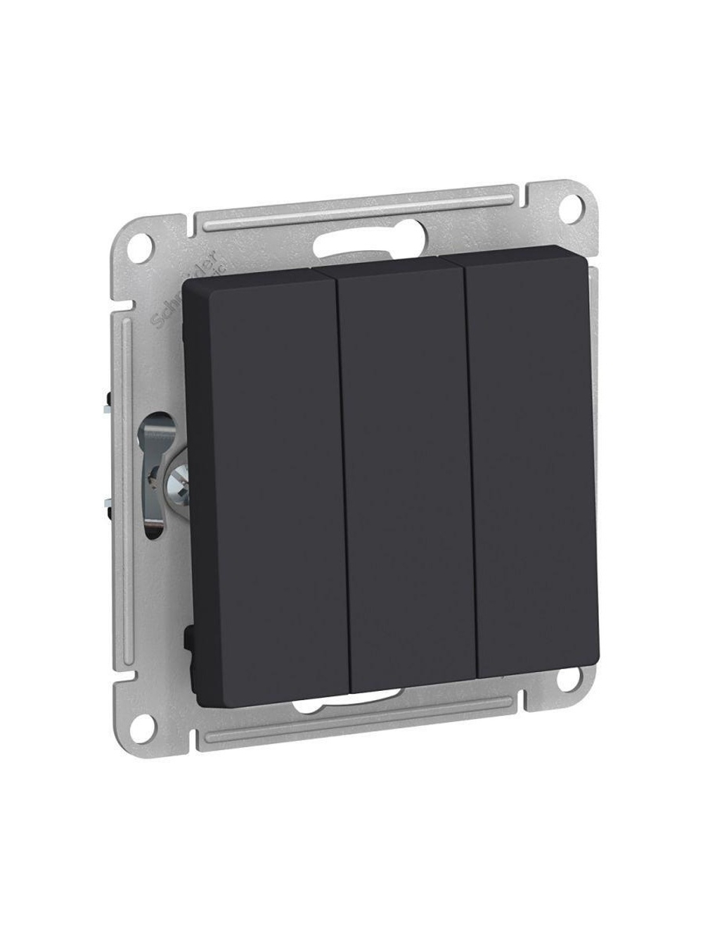 Выключатель 3-кл. СП AtlasDesign 10А IP20 (сх. 1+1+1) 10AX механизм карбон SE ATN001031