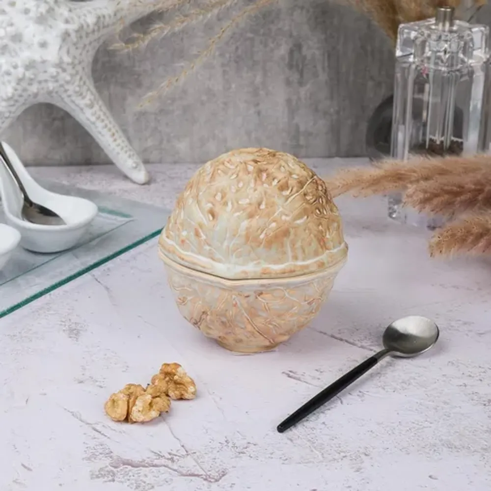 Салатник 160 мл 9,8*9,3 см h11/5,2 см для закусок с крышкой Walnut Pearl Frutti di Mare P.L. [1]