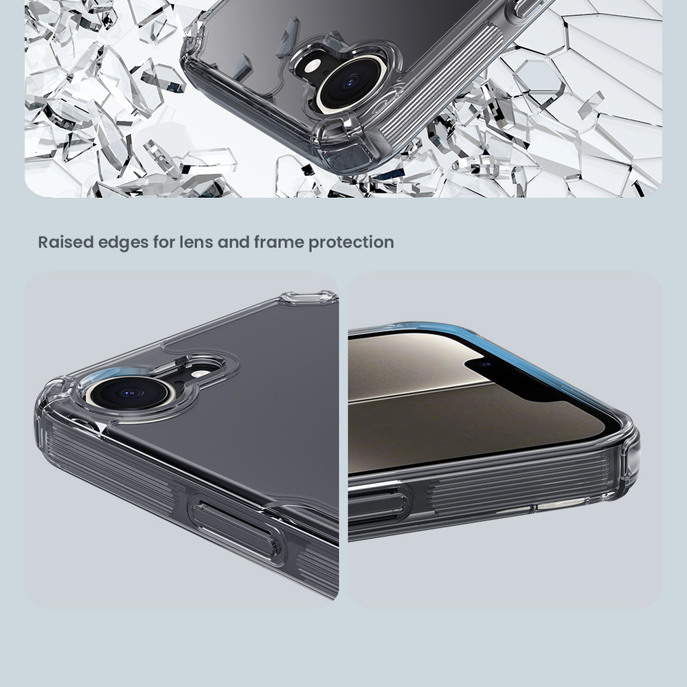 Прозрачный усиленный чехол от Nillkin для iPhone 16e и iPhone 17e, серия Nature TPU Pro Case