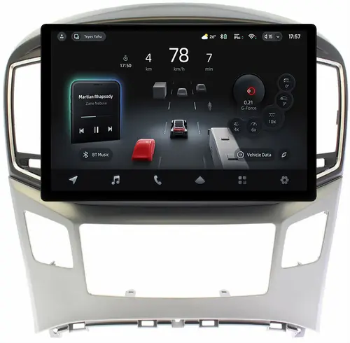 Магнитола для Hyundai H1, Grand Starex 2015-2022 (ШГУ монохром, авто с часами) - Teyes CC4-PRO монитор 13" 2K QLED на Android 13, Быстрейшая, Snapdragon 778G, ИИ, CarPlay, DSP, 4G SIM-слот
