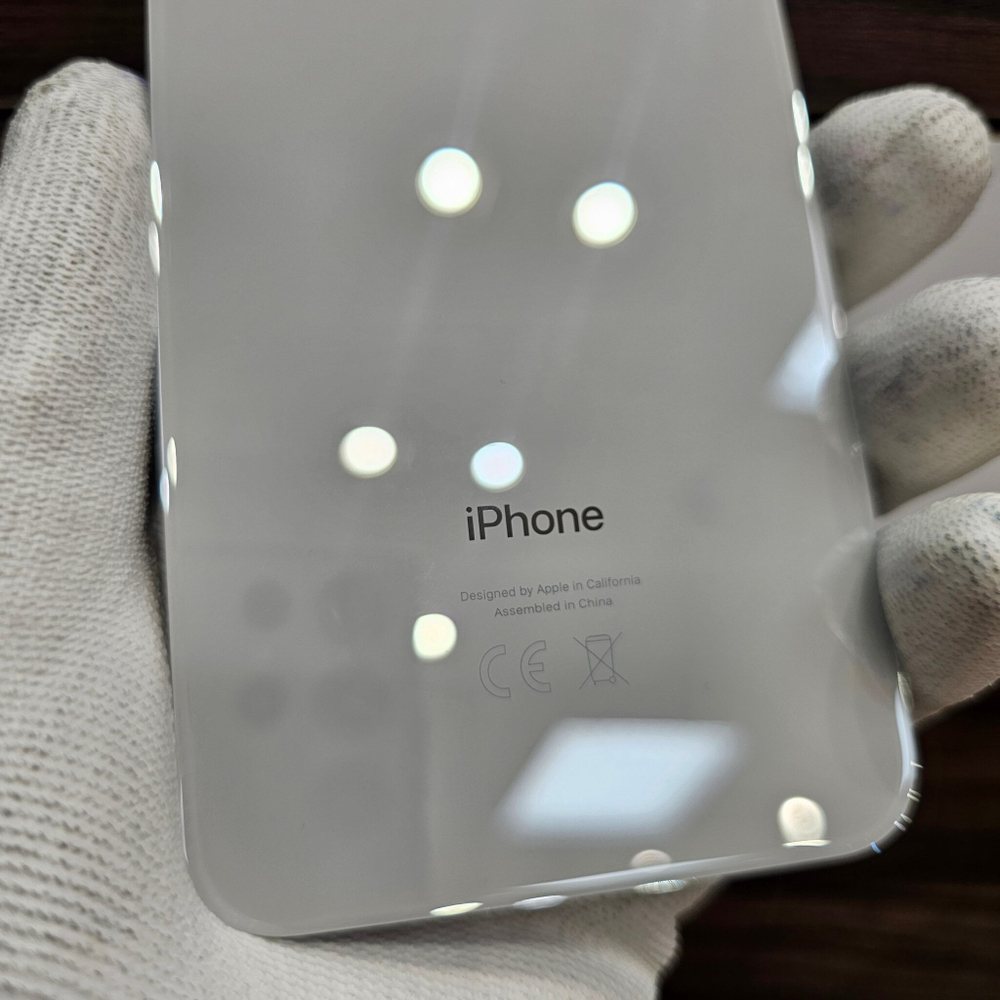 Крышка для iPhone XS Max - задняя стеклянная панель "премиум качество" (белого цвета)