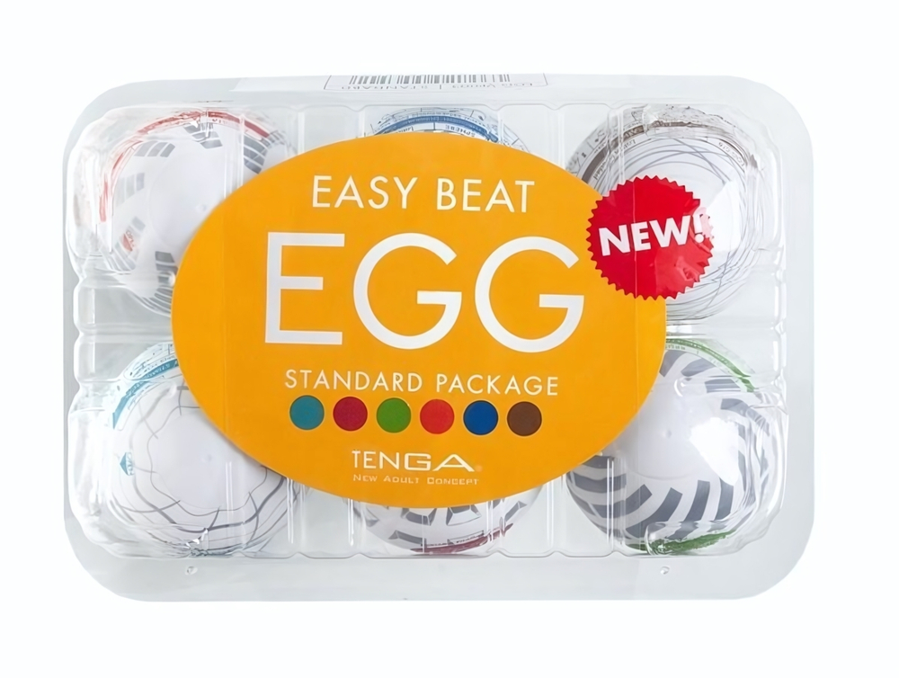 Набор из 6 мастурбаторов Tenga EGG III с различным рельефом (Цвет: молочный)