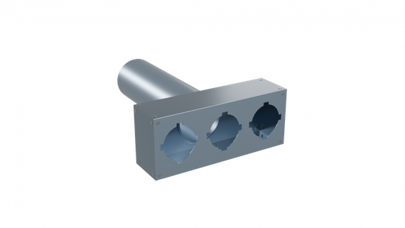 Flexag PWP-125/90x3 пленум вентиляционный прямой, D125, на 3 выxода, L=300 мм