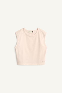 ZARA ФУТБОЛКА БЕЗ РУКАВОВ, ПАСТЕЛЬНО-РОЗОВЫЙ
